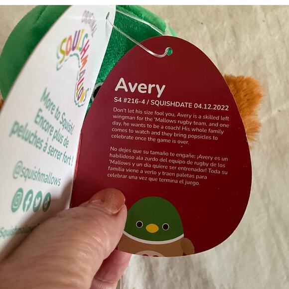 NWT Squishmallow Avery the Mallard Duck 5" Plush with Heart Valentines - Picture 5 of 6